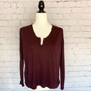 Bundle 2/$10 Wilfred Buttoned Blouse in Plum